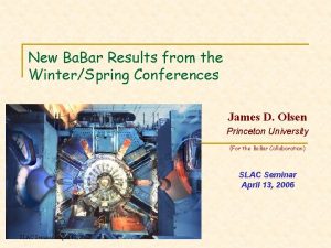 New Ba Bar Results from the WinterSpring Conferences