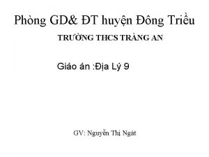 Phng GD T huyn ng Triu TRNG THCS