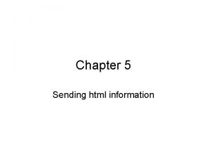 Chapter 5 Sending html information Aside on class