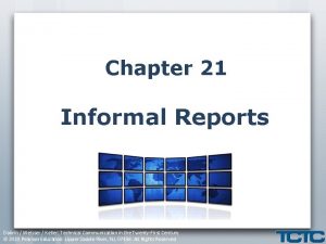 Chapter 21 Informal Reports Dobrin Weisser Keller Technical