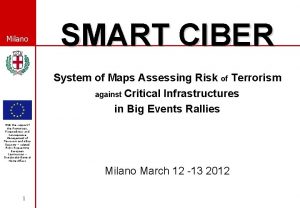 Milano SMART CIBER System of Maps Assessing Risk