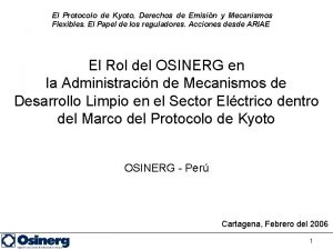 El Protocolo de Kyoto Derechos de Emisin y