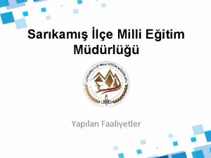 Sarkam le Milli Eitim Mdrl Yaplan Faaliyetler 2020