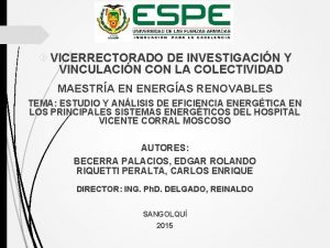 VICERRECTORADO DE INVESTIGACIN Y VINCULACIN CON LA COLECTIVIDAD