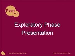 Exploratory Phase Presentation Team Members Arun Balachandran Ganesan