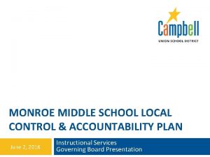 MONROE MIDDLE SCHOOL LOCAL CONTROL ACCOUNTABILITY PLAN June