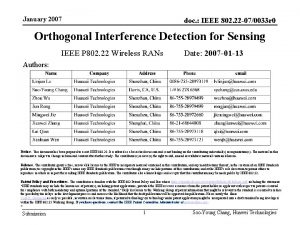 January 2007 doc IEEE 802 22 070033 r