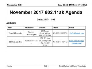 November 2017 doc IEEE P 802 11 171535