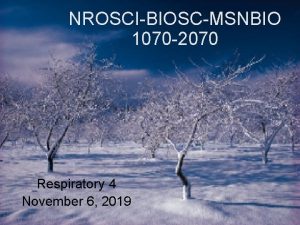 NROSCIBIOSCMSNBIO 1070 2070 Respiratory 4 November 6 2019