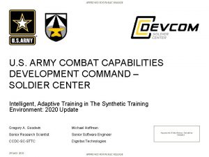 APPROVED FOR PUBLIC RELEASE U S ARMY COMBAT