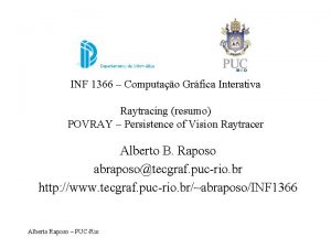 INF 1366 Computao Grfica Interativa Raytracing resumo POVRAY