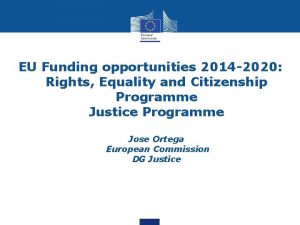 EU Funding opportunities 2014 2020 Rights Equality and