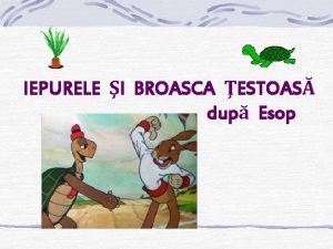 IEPURELE I BROASCA ESTOAS dup Esop Un iepure