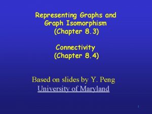 Representing Graphs and Graph Isomorphism Chapter 8 3