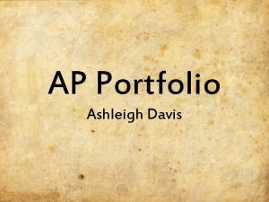 AP Portfolio Ashleigh Davis Breadth Breadth Breadth Breadth