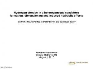 Hydrogen storage in a heterogeneous sandstone formation dimensioning