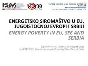 TRITE ENERGENATA U REGIONU ZAPADNOG BALKANA Meunarodna konferencija