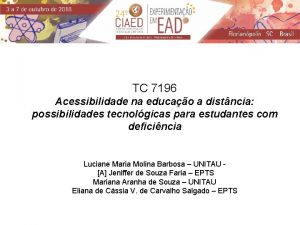 TC 7196 Acessibilidade na educao a distncia possibilidades