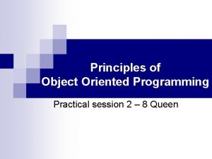 Principles of Object Oriented Programming Practical session 2