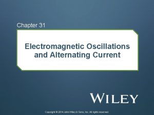 Chapter 31 Electromagnetic Oscillations and Alternating Current Copyright