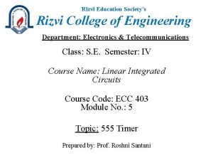 Rizvi Education Societys Rizvi College of Engineering Department