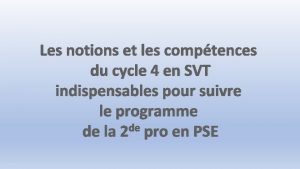 Les notions et les comptences du cycle 4