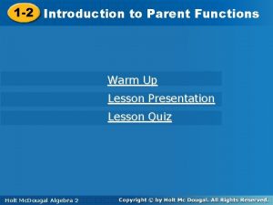 1 2 Introductionto to Parent Functions Warm Up