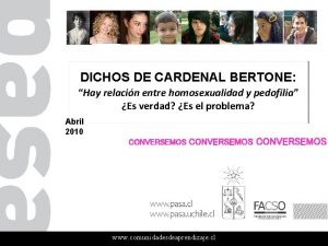 DICHOS DE CARDENAL BERTONE Hay relacin entre homosexualidad