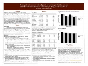 Metacognitive Awareness and Judgments of Learning in Statistics