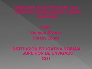 UNIDADES DIDCTICAS EN LAS CIENCIAS SOCIALES DEL GRADO