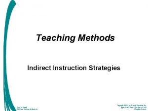 Teaching Methods Indirect Instruction Strategies Gary D Borich