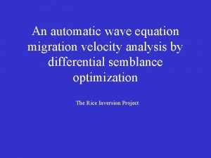 An automatic wave equation migration velocity analysis by