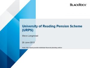 University of Reading Pension Scheme URPS Steve Langmead