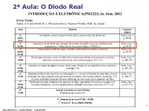 2 Aula O Diodo Real 1 Microeletrnica Quinta