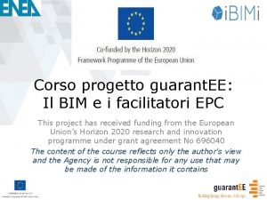 Corso progetto guarant EE Il BIM e i