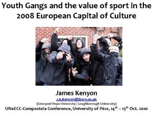 Youth Gangs and the value of sport in