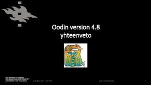 Oodin version 4 8 yhteenveto Opiskelijarekisteri 4 5