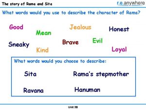 The story of Rama and Sita What words