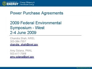 Power Purchase Agreements 2009 Federal Environmental Symposium West