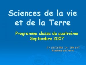 Sciences de la vie et de la Terre