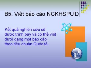 B 5 Vit bo co NCKHSPD Kt qu