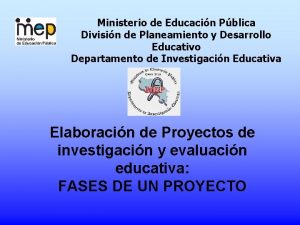 Ministerio de Educacin Pblica Divisin de Planeamiento y