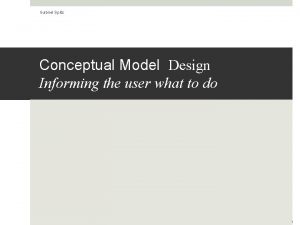 Gabriel Spitz Conceptual Model Design Informing the user