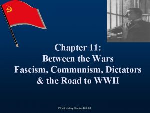 Chapter 11 Between the Wars Fascism Communism Dictators