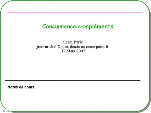 Concurrence complments Cnam Paris jeanmichel Douin douin au