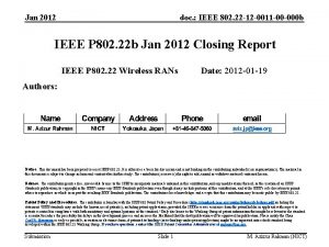 Jan 2012 doc IEEE 802 22 12 0011