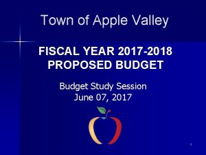 Town of Apple Valley FISCAL YEAR 2017 2018