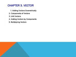 CHAPTER 3 VECTOR 1 Adding Vectors Geometrically 2