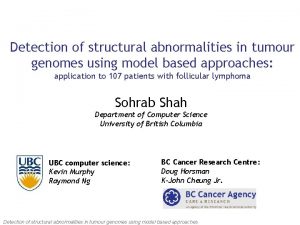 Detection of structural abnormalities in tumour genomes using