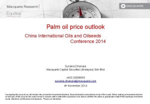 Palm oil price outlook China International Oils and